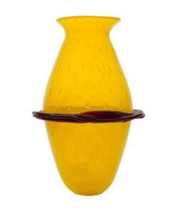 Vaso a sfera rosso giallo